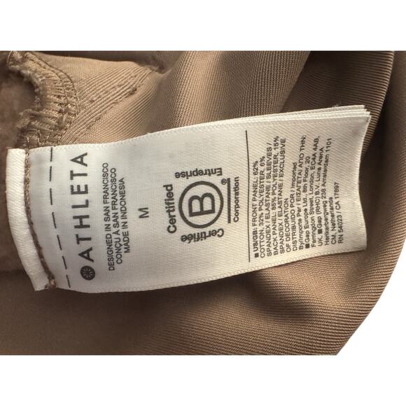 ATHLETA Retroplush Velvet Womens Medium Crewneck Sweatshirt Side Snaps Brown - Picture 6 of 10